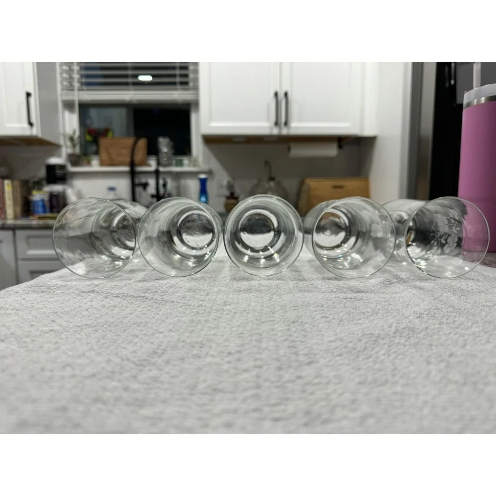 Vintage Etched Irish Coffee Glasses (4)